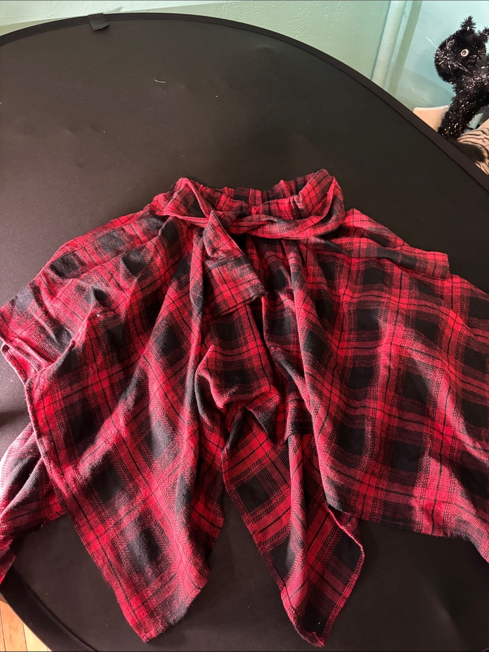 Red Plaid Women’s skirt  with Tie Front size small